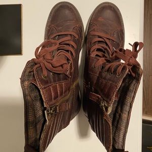 Nine West Maroon Combat Boots